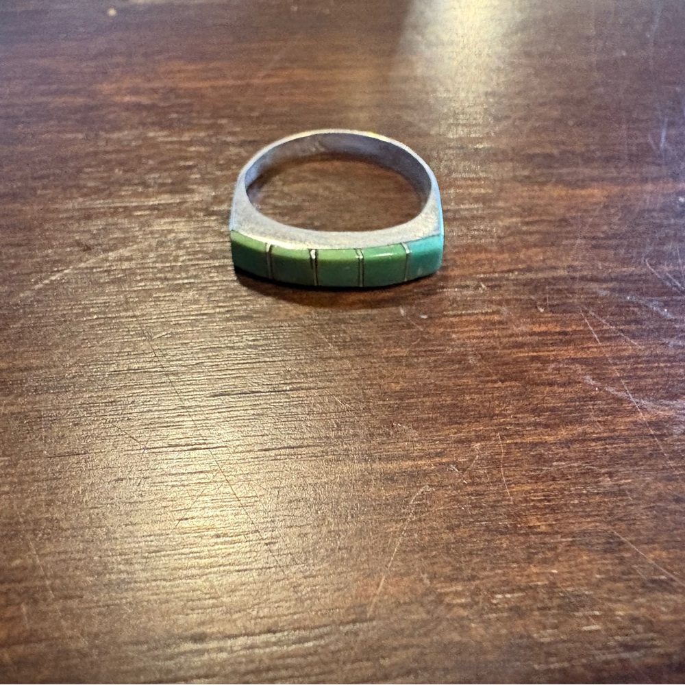 Genuine turquoise green ring